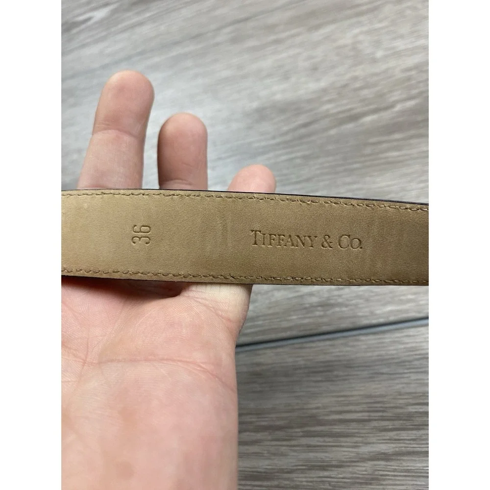 Tiffany & Co Men's‎ Genuine Calfskin Leather Belt No Buckle Black Size 36